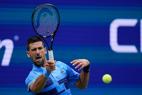 US Open 2024: Novak Djokovic, of Serbia, returns a shot to Laslo Djere, of Serbia